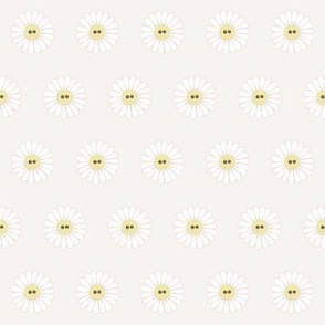 Silly Smiley daisies on beige