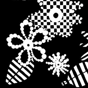 Geometric Vintage Floral In Negative