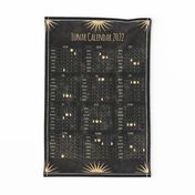 Lunar calendar 2022 wall hanging black and gold