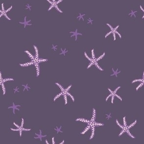 Purple dancing starfish - multi directional monochromatic