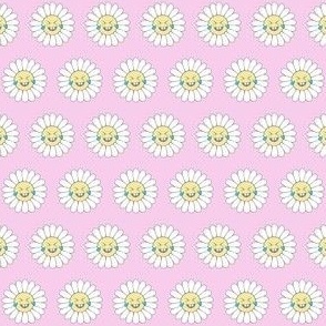 Laughing emoji daisies on pink small scale