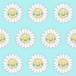 Laughing daisies on aqua