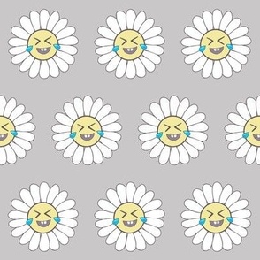 Laughing emoji daisy on mink brown
