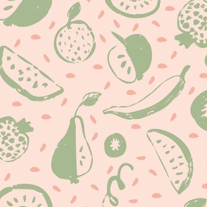 Fruits pattern pink