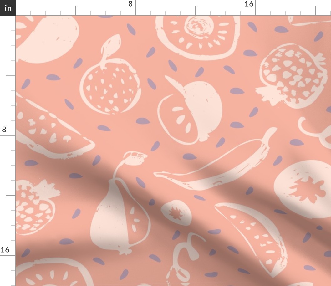 Fruits pattern pink and purple