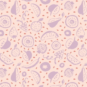 Fruits pattern purple pink