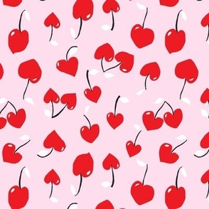 Heart Cherry Fabric, Wallpaper and Home Decor