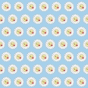 Emoji daisies blowing kisses on blue Small scale