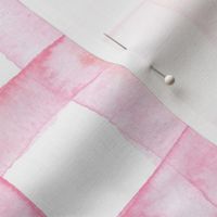 1´´ wide pink stripe Lovecore buffalo check gingham pink watercolor on white