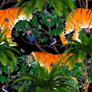 Tigers, jungle,tropical,exotic art