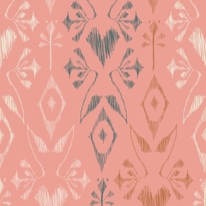 Christmas ikat in neutral colors on Dark blush Medium scale