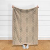 Christmas ikat in neutral colors on beige Medium scale