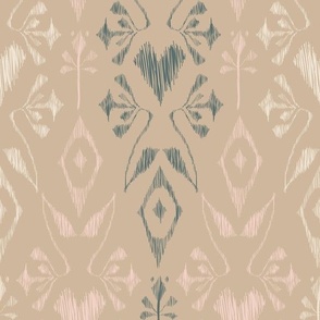 Christmas ikat in neutral colors on beige Medium scale