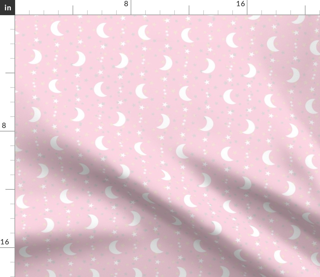 Baby Sheep Moon and Stars Pink