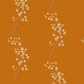 Blossom sprigs Half Drop / Earthy Paprika Orange Brown