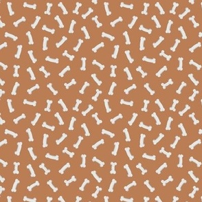 Hand Drawn Ditsy Dog Bones / Creamy Brown