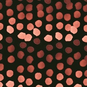 Terracotta ombre watercolor dots on black Medium scale