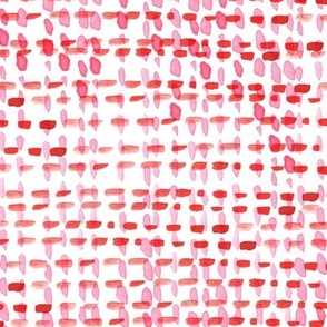 Lovecore watercolor dotted lines blender Pink and red on white Small scale