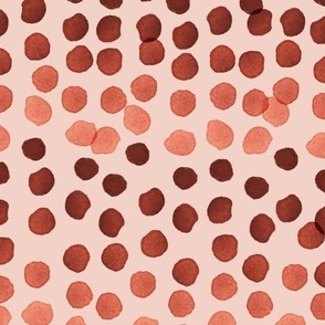 Terracotta ombre watercolor dots on blush Medium scale