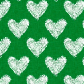 White Hearts on Green