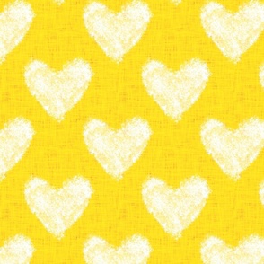 White Hearts on Yellow