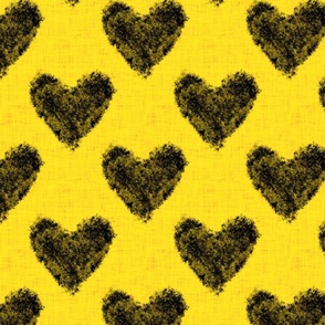 Black Hearts on Yellow