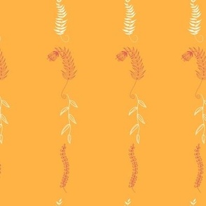 Floral stripes on tangerine, Medium 7'8 inches