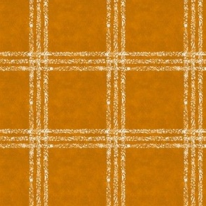 Flower Stripe Checker Autumn Orange