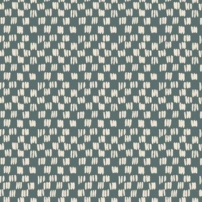 Embroidered checks blender Cream on Green gray Small scale