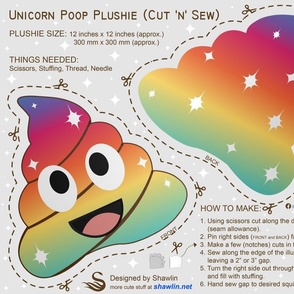 Cut and sew cute unicorn poop kawaii plushie stuffed animal  pillow DIY project 