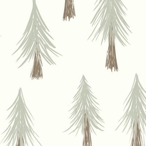 18x18_Pine Wood trees_Sage on Cream_JUMBO