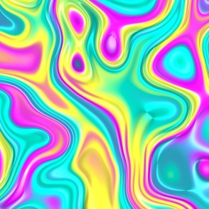 Neon Funky Colorful Jewel Tone Trippy Abstract Blob Pattern