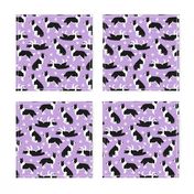 Border Collie and Paw Print Purple