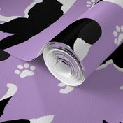 Border Collie and Paw Print Purple