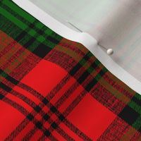 Kerr tartan, 3-stripe variant, rectangular 5.75x5.44" red modern, slubbed stripe