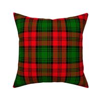 Kerr tartan, 3-stripe variant, rectangular 5.75x5.44" red modern, slubbed stripe