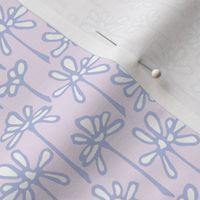 Joy Petals - Lilac and and White on Lt Pink  - medium small scale