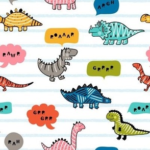 Cute Striped Dinosaurs