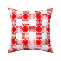 picnic gingham, 2" red and white