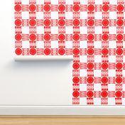 picnic gingham, 2" red and white