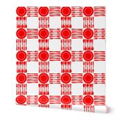 picnic gingham, 2" red and white