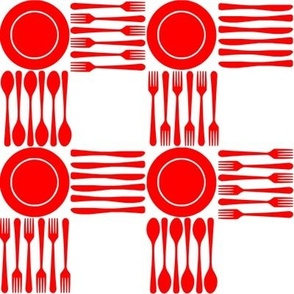 picnic gingham, 2" red and white