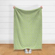 picnic gingham 1" green and white