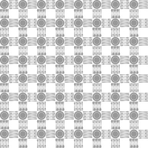picnic gingham 1/2" grey and white