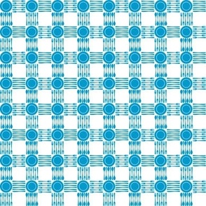 picnic gingham 1/2" turquoise and white