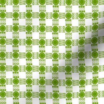 picnic gingham 1/2" green and white
