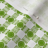 picnic gingham 1/2" green and white