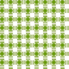 picnic gingham 1/2" green and white