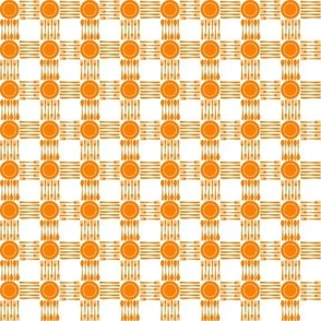 picnic gingham 1/2" orange and white