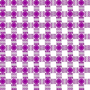 picnic gingham 1/2" purple and white